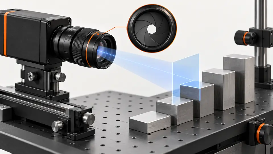 Validate aperture and depth of field with a test matrix — Illustrative engineering scene, not a photograph of a validated Deyi installation.