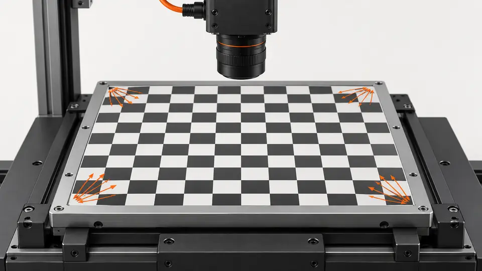 Validate camera calibration across the full field — Illustrative engineering scene, not a photograph of a validated Deyi installation.