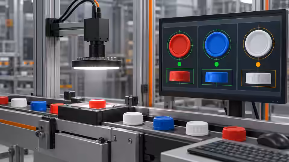 SKU color sorting: typed color and SKU rules — Illustrative engineering scene; not a photograph or a measured result.
