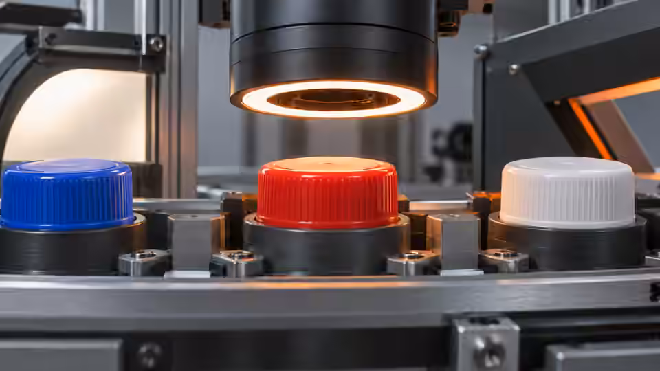 SKU color sorting: light and object mask — Illustrative engineering scene; not a photograph or a measured result.