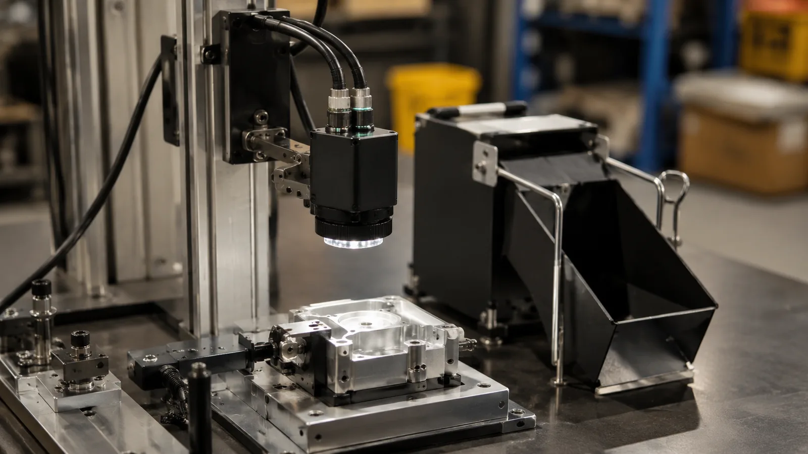 Smart camera product photo explaining onboard machine vision processing